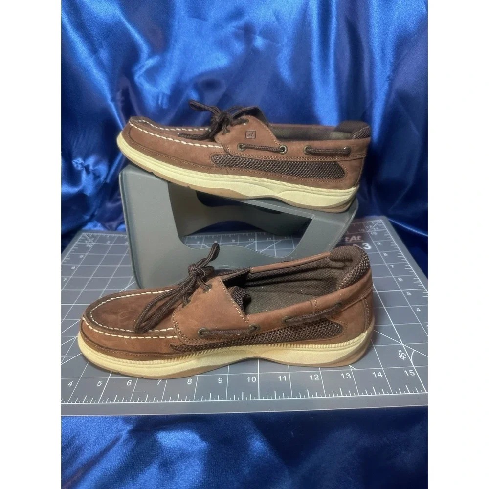 Sperry Lanyard Top Sider Boat Shoe Brown Leather Boys Size 6M